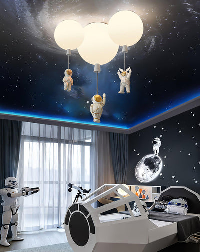 Nirerira Ceiling Light Acrylic Balloon Astronaut Playful Kids Room