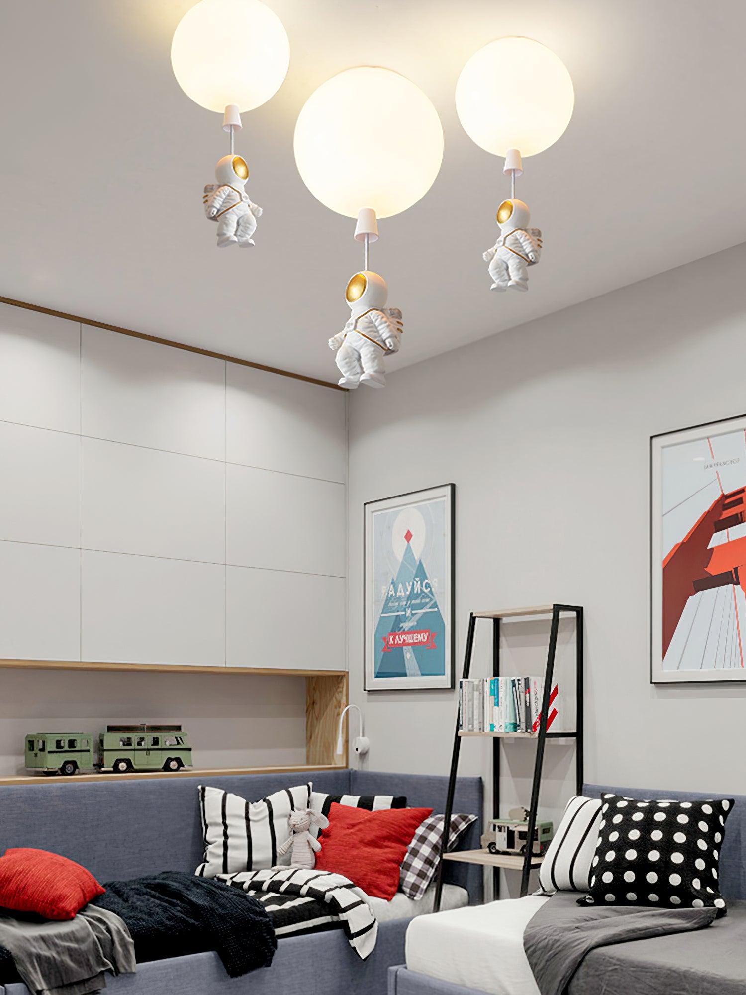 Nirerira Ceiling Light Acrylic Balloon Astronaut Playful Kids Room