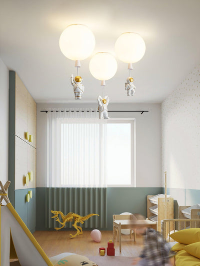 Nirerira Ceiling Light Acrylic Balloon Astronaut Playful Kids Room