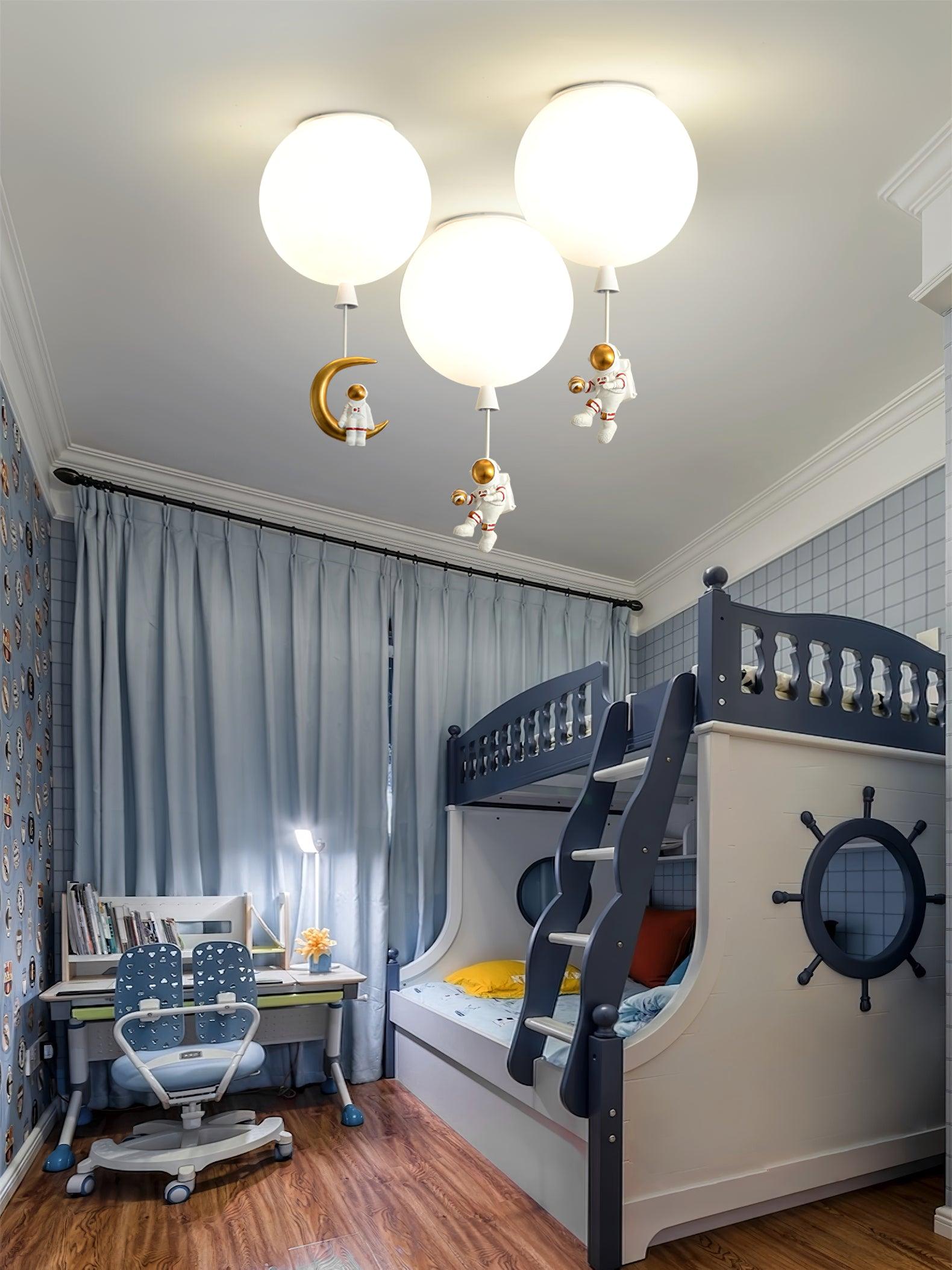 Nirerira Ceiling Light Acrylic Balloon Astronaut Playful Kids Room