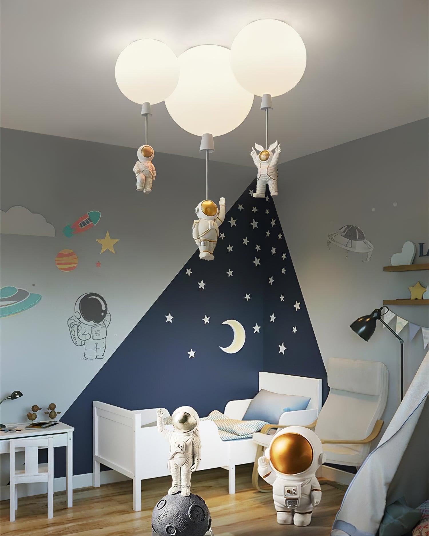 Nirerira Ceiling Light Acrylic Balloon Astronaut Playful Kids Room