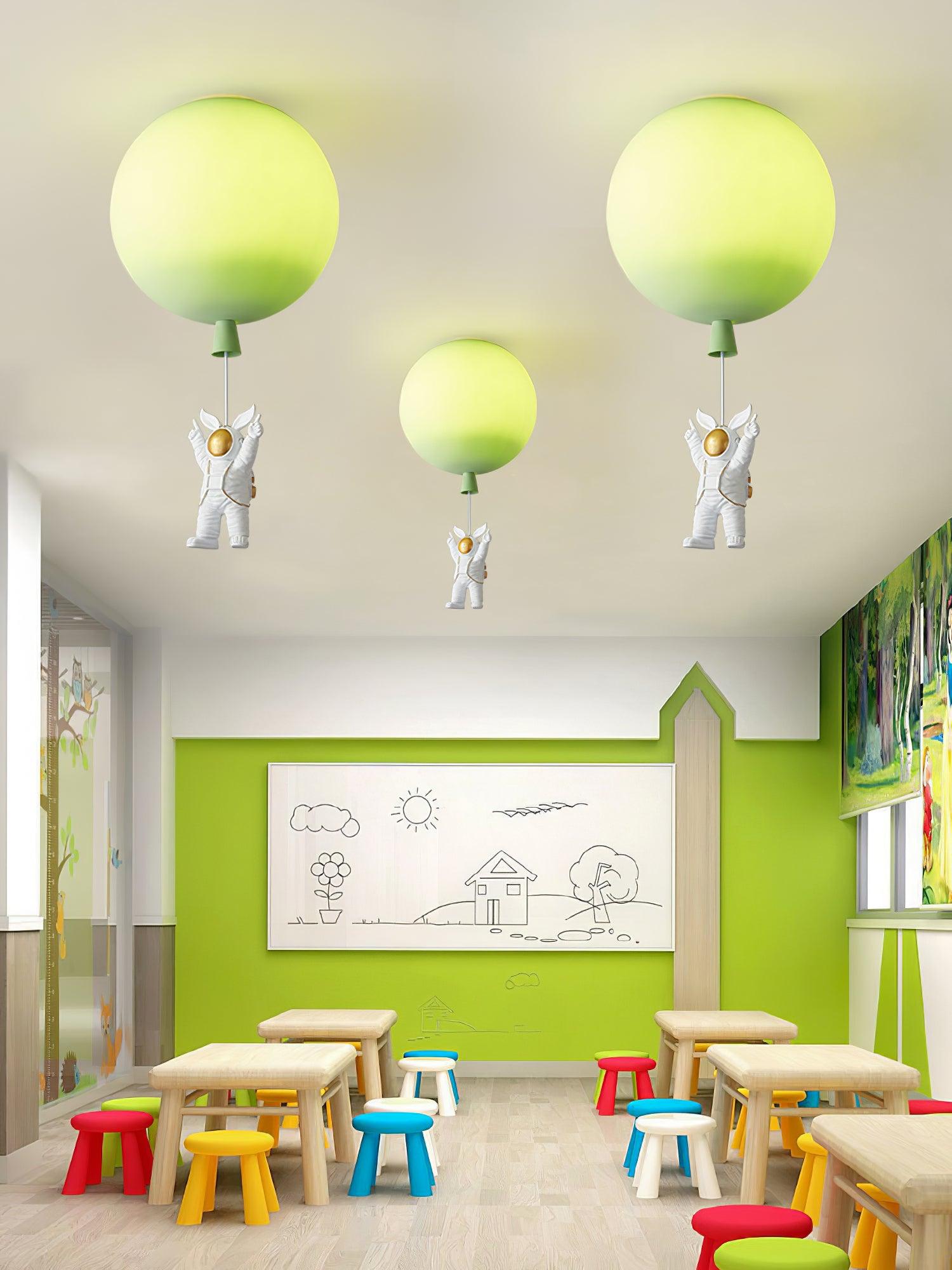 Nirerira Ceiling Light Acrylic Balloon Astronaut Playful Kids Room