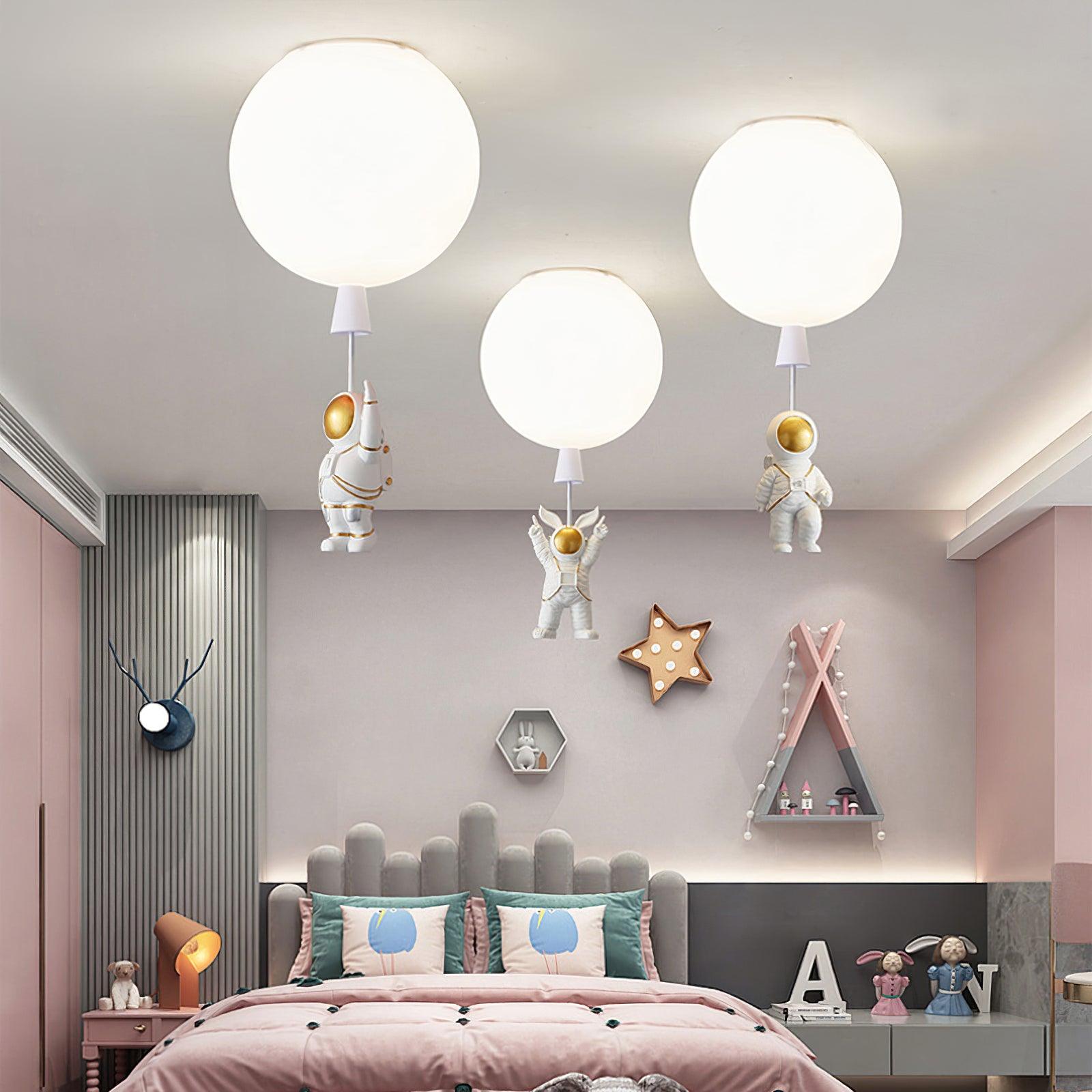 Nirerira Ceiling Light Acrylic Balloon Astronaut Playful Kids Room