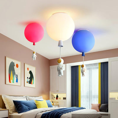 Nirerira Ceiling Light Acrylic Balloon Astronaut Playful Kids Room