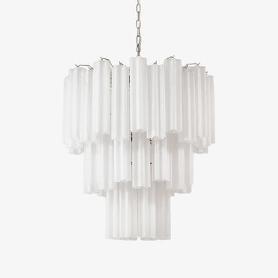 Lioreissa Chandelier Frosted Glass Tubes Layered Minimalist