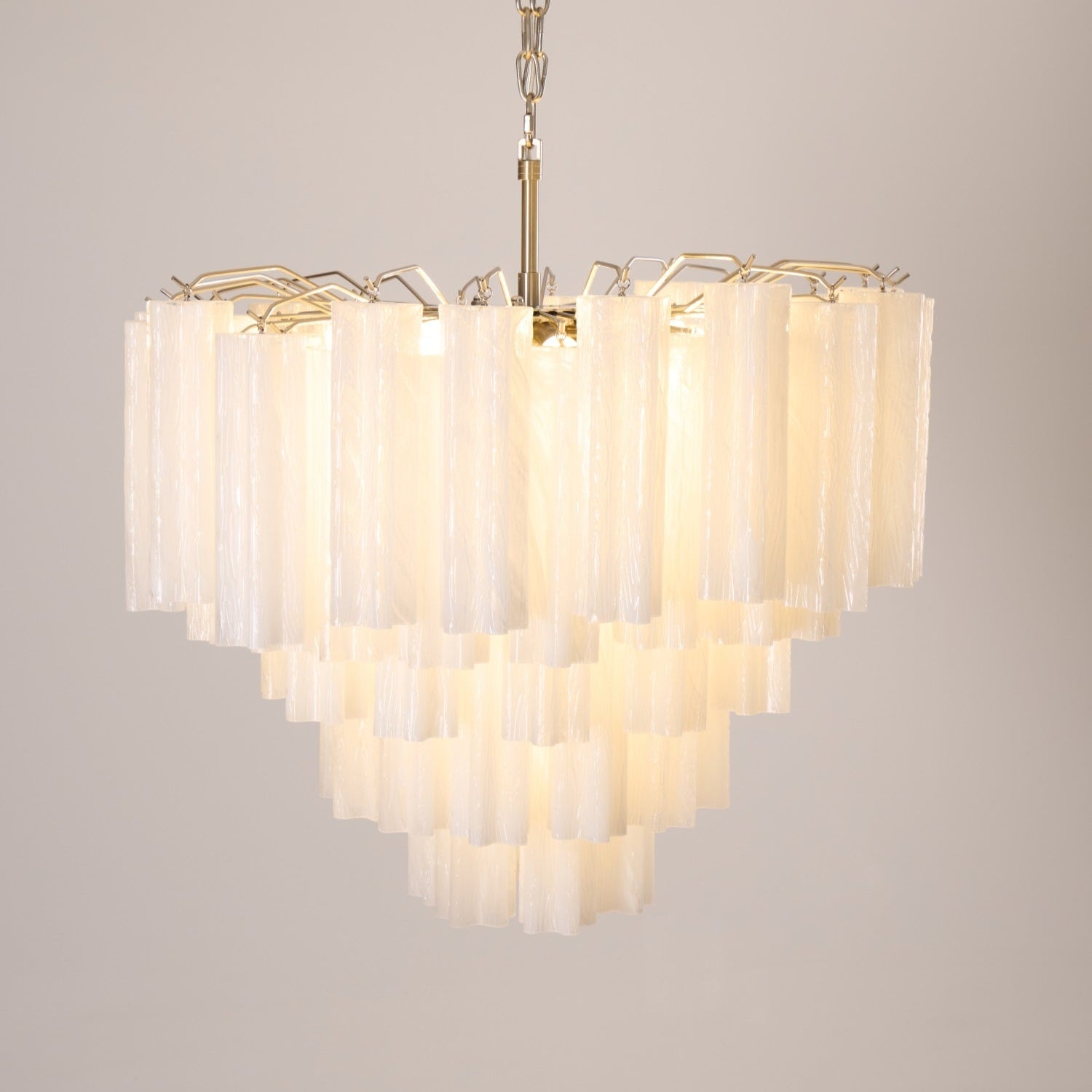 Velinaine Chandelier Frosted Murano Glass Tiered Cascade