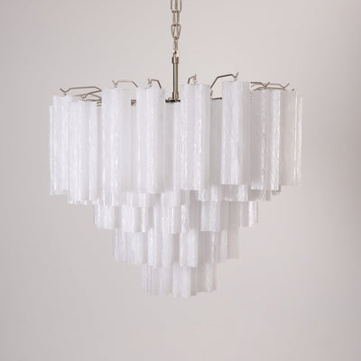 Velinaine Chandelier Frosted Murano Glass Tiered Cascade
