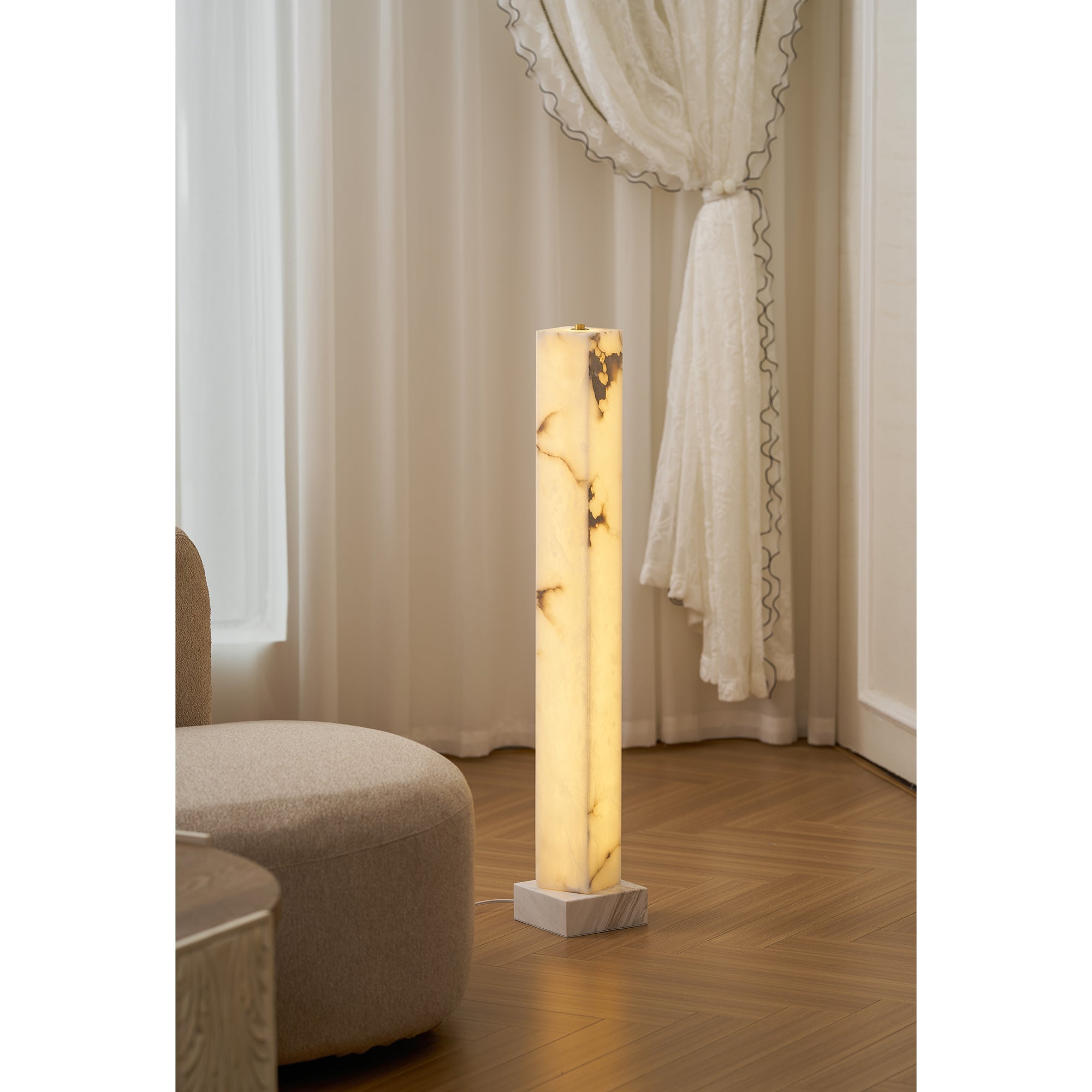 Frozen Alabaster Floor Lamp