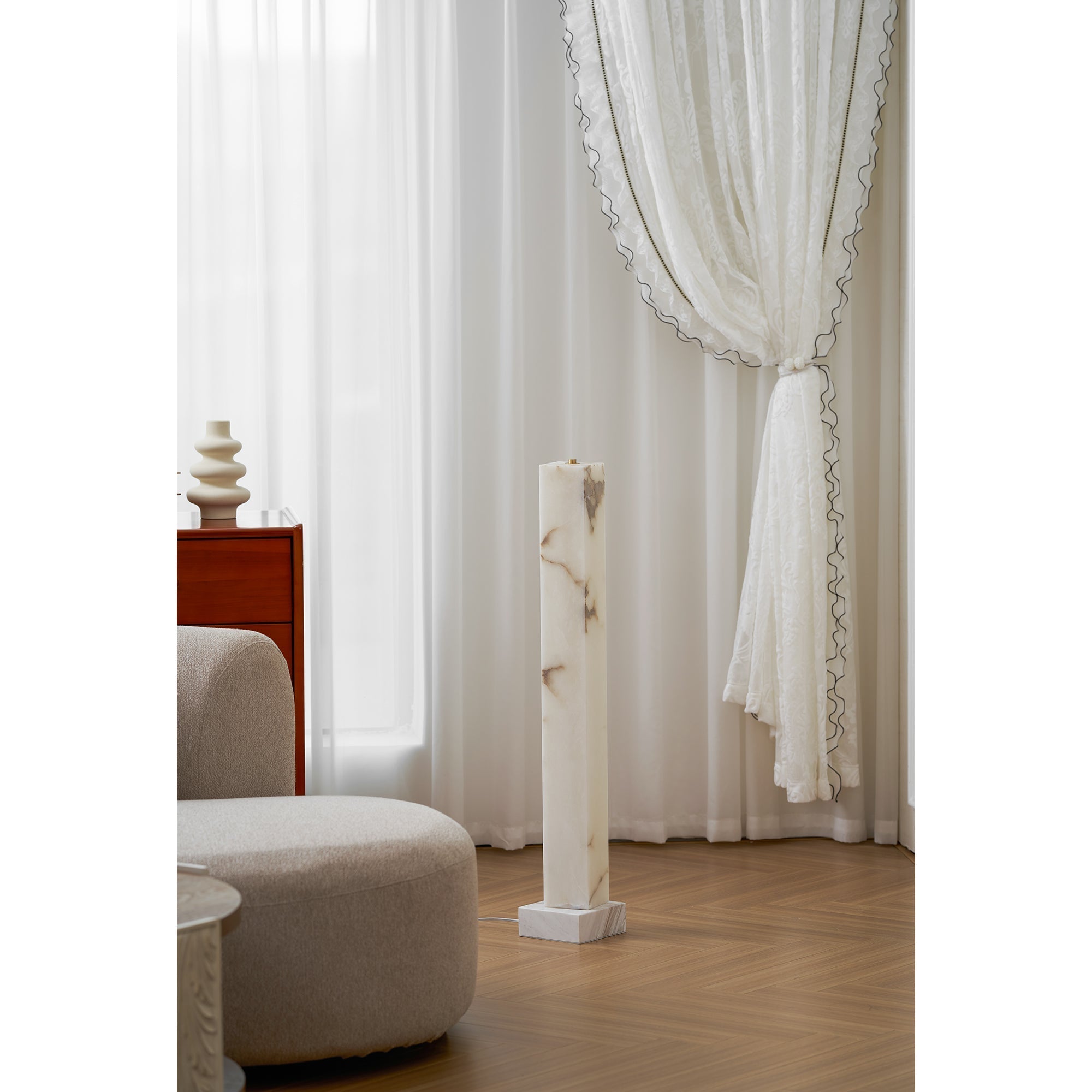 Frozen Alabaster Floor Lamp