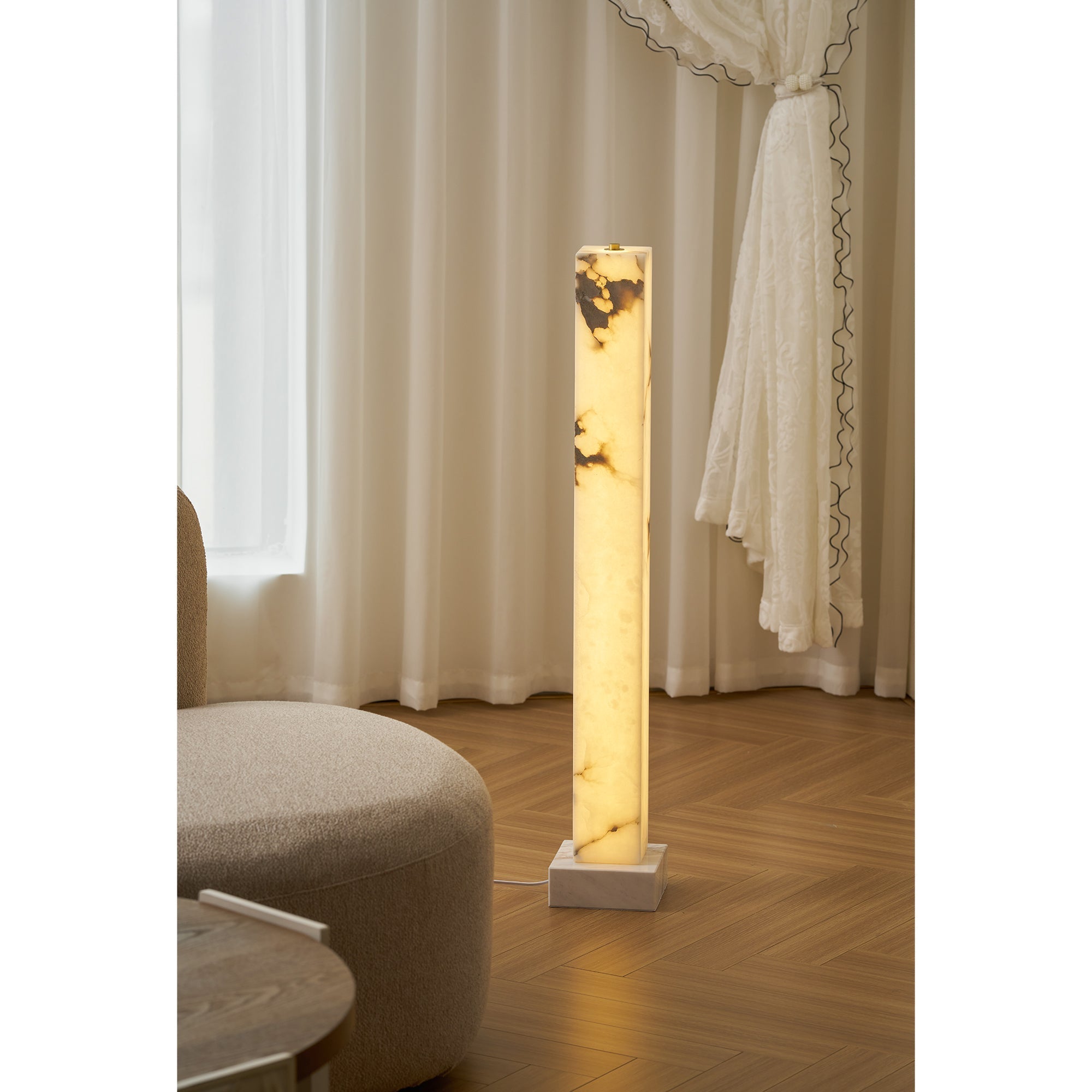 Frozen Alabaster Floor Lamp