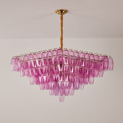 Miroian Chandelier Fuchsia Prism Inverted Pyramid