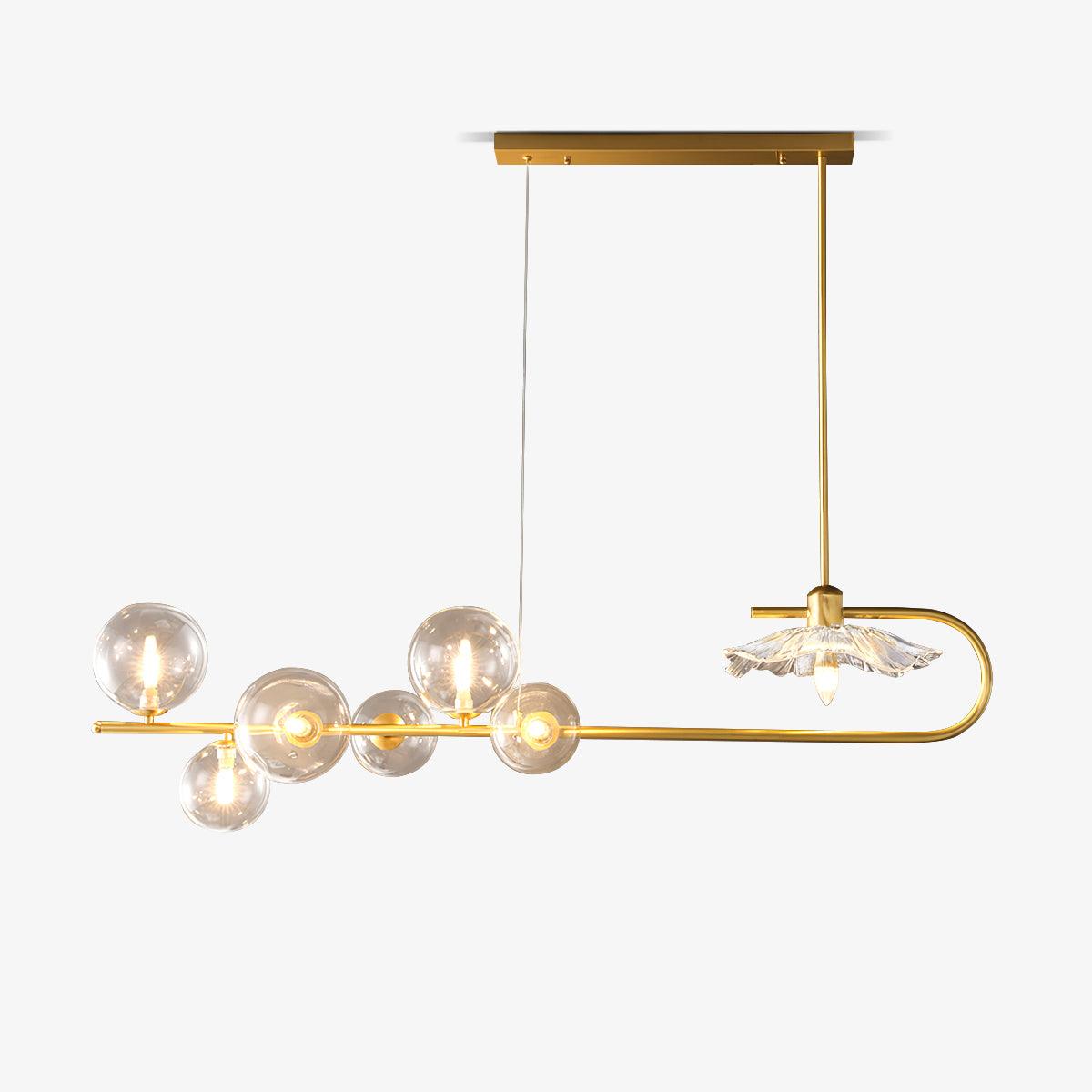 Kael Pendant Lamp Golden Glass Brass