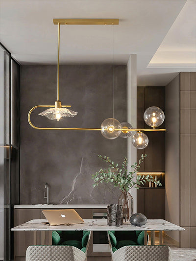 Kael Pendant Lamp Golden Glass Brass