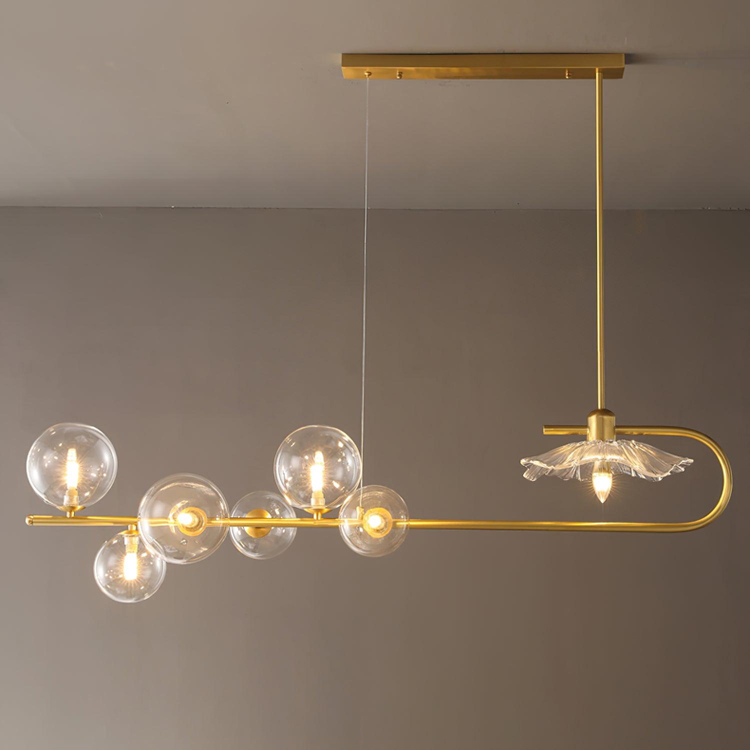 Kael Pendant Lamp Golden Glass Brass