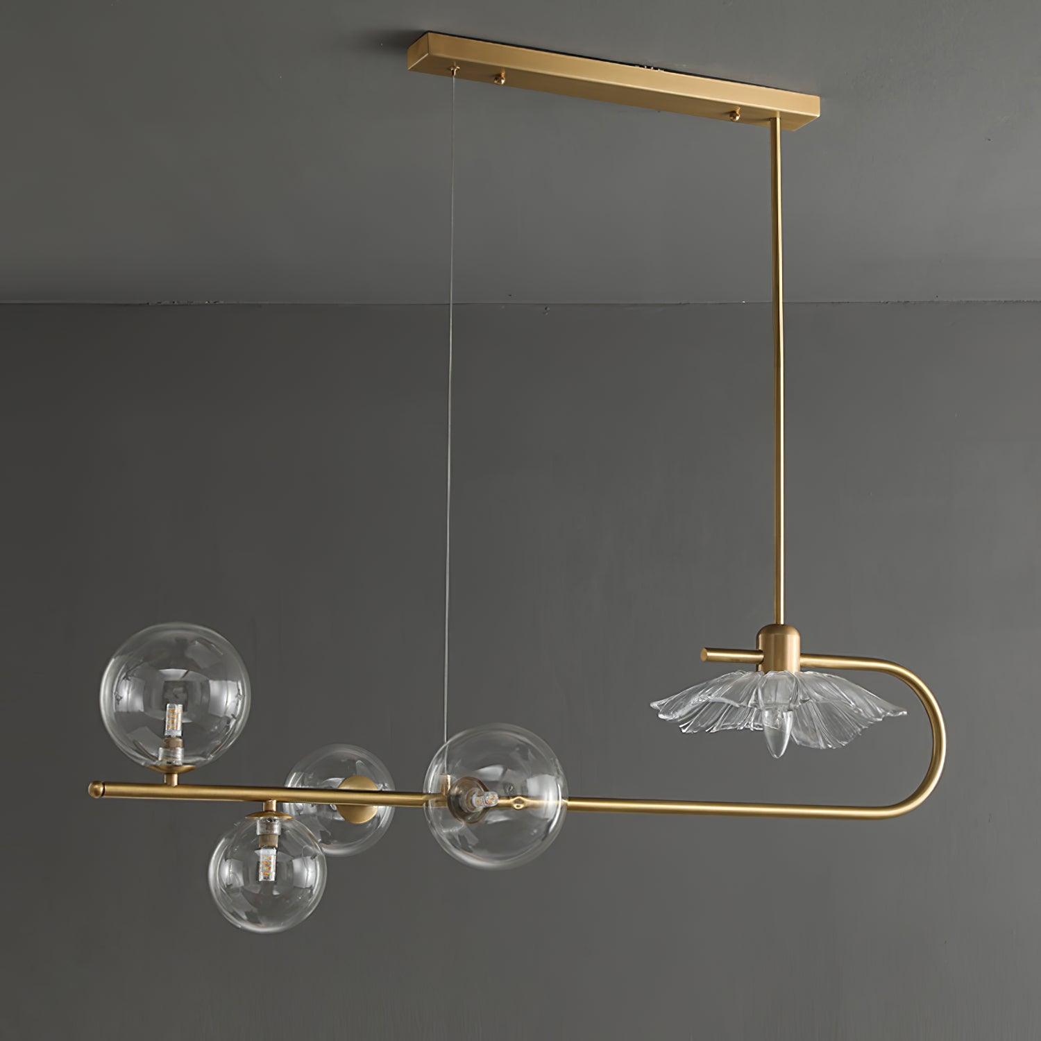 Kael Pendant Lamp Golden Glass Brass