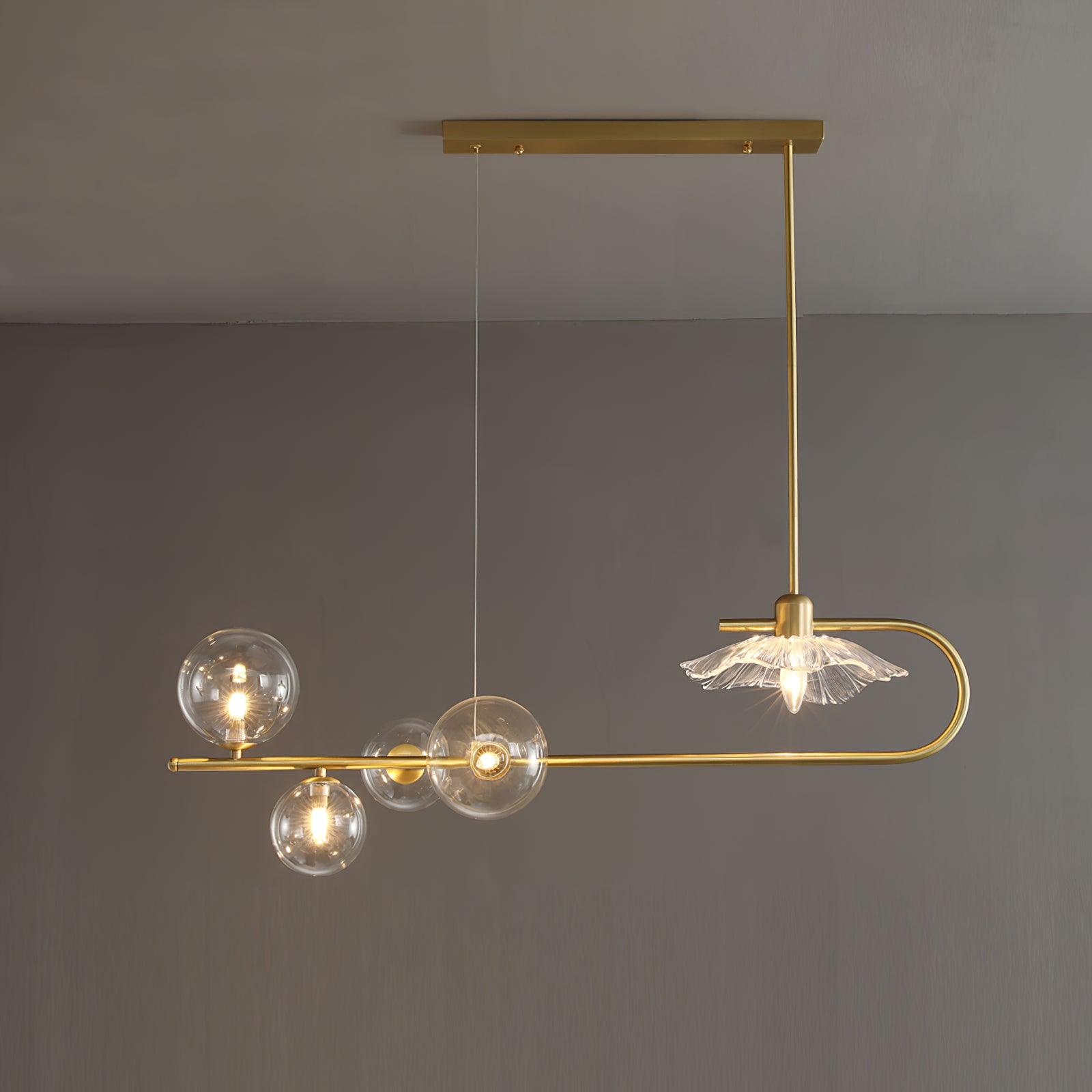 Kael Pendant Lamp Golden Glass Brass