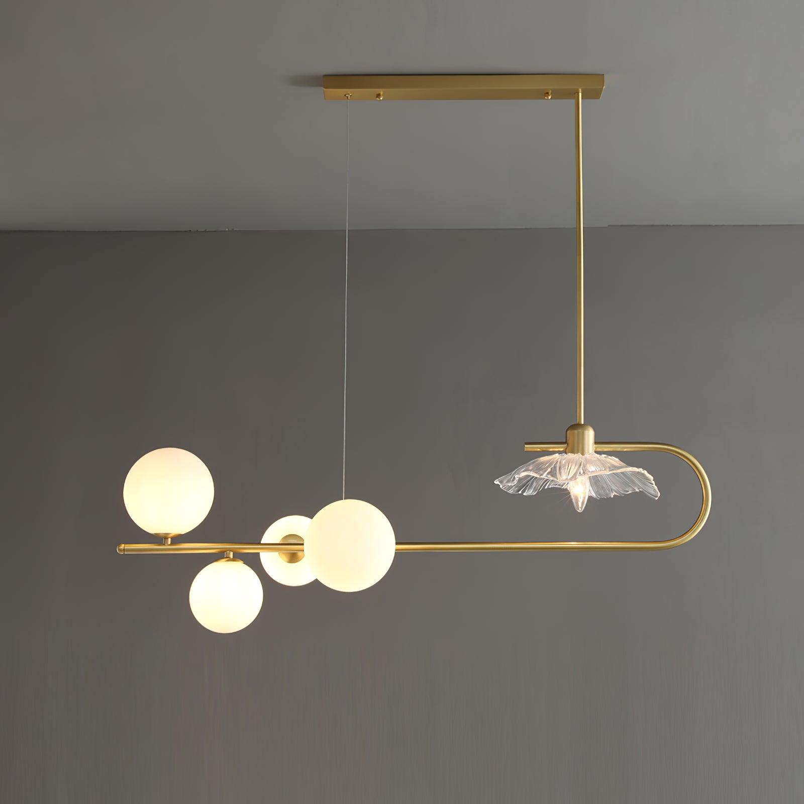 Kael Pendant Lamp Golden Glass Brass