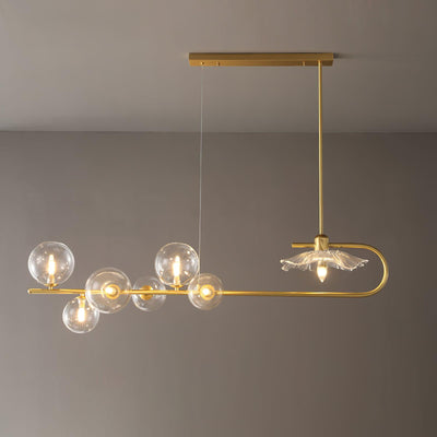 Kael Pendant Lamp Golden Glass Brass