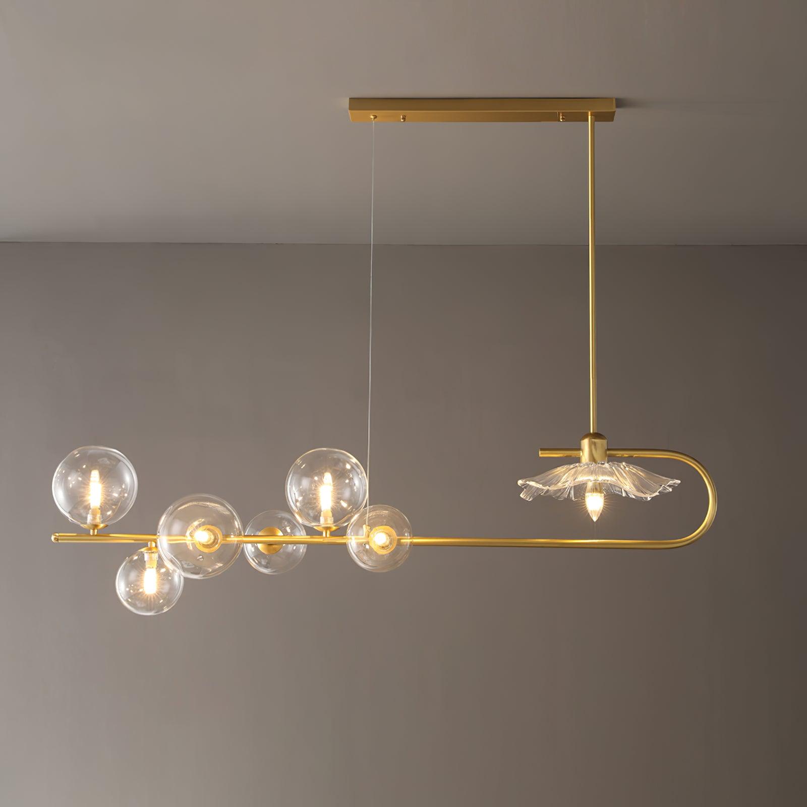 Kael Pendant Lamp Golden Glass Brass