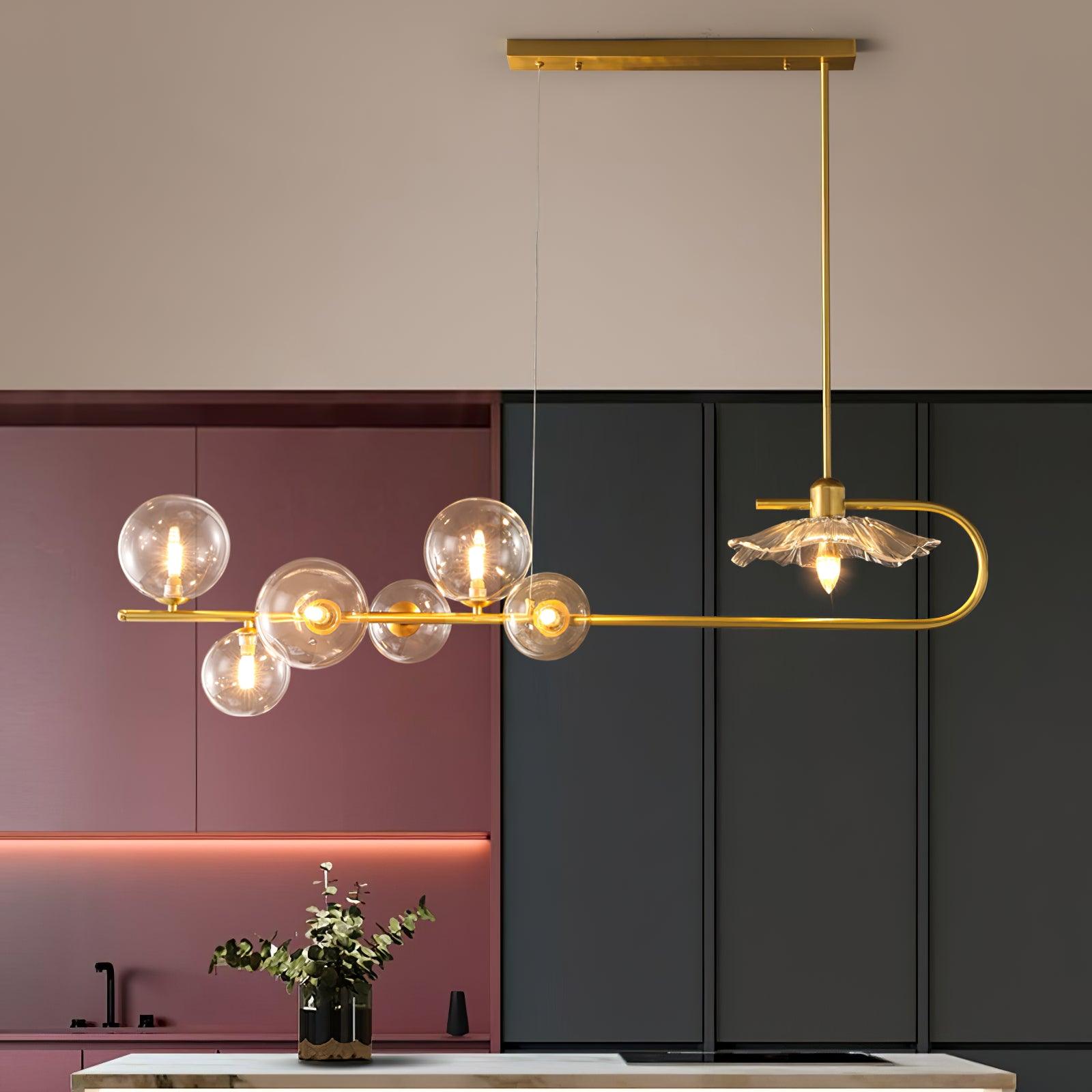 Kael Pendant Lamp Golden Glass Brass