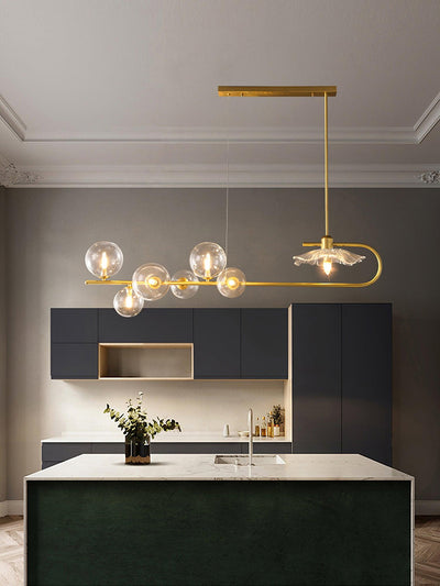 Kael Pendant Lamp Golden Glass Brass