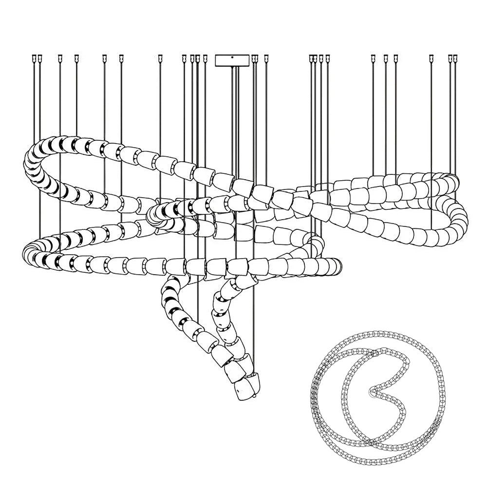 Nexus  Chrome   Crystal Chandelier