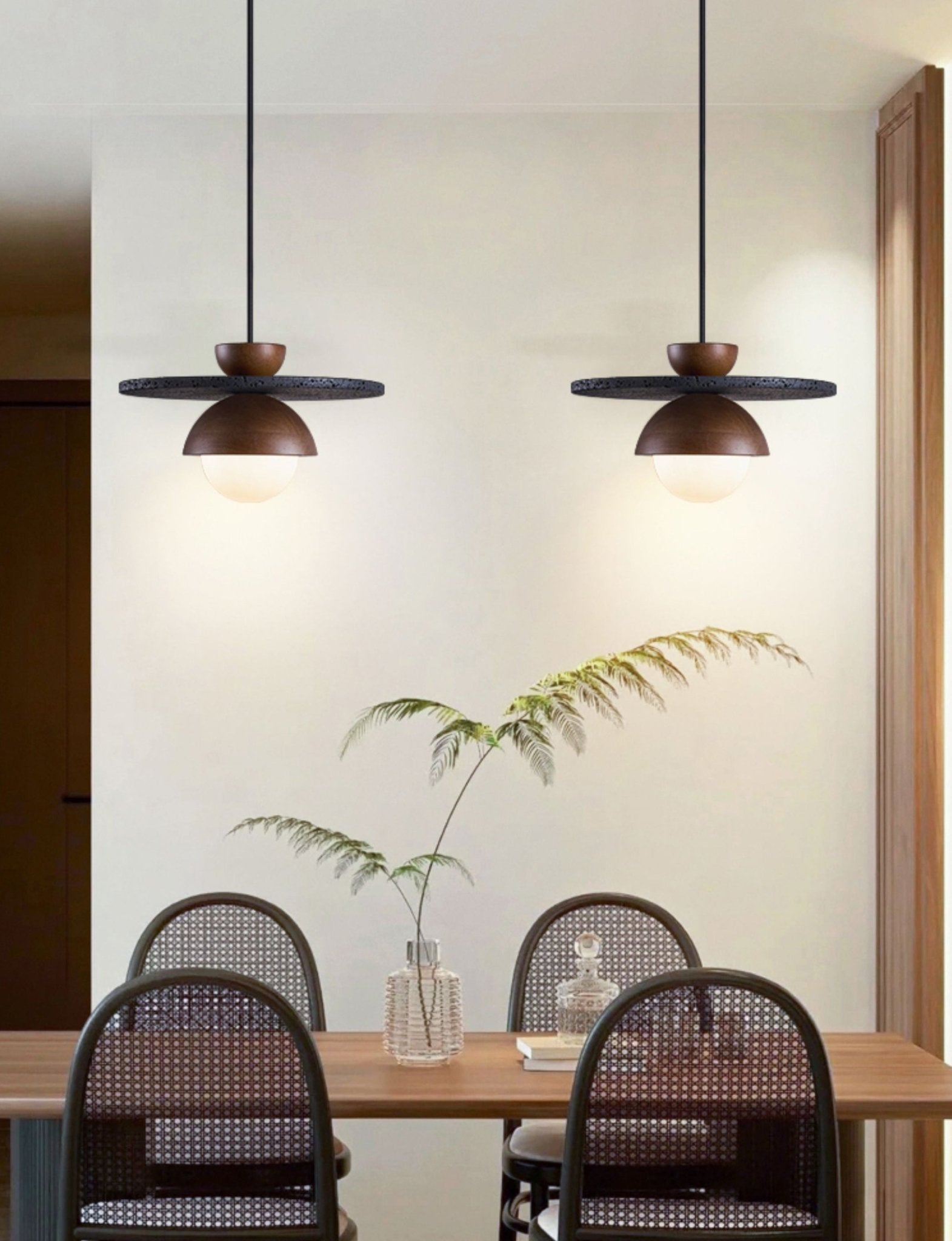 Valinina Orbit Black Travertine Pendant Lamp