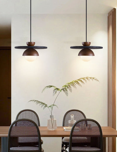 Valinina Orbit Black Travertine Pendant Lamp