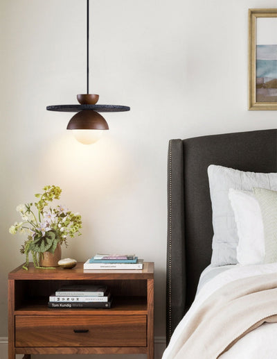 Valinina Orbit Black Travertine Pendant Lamp