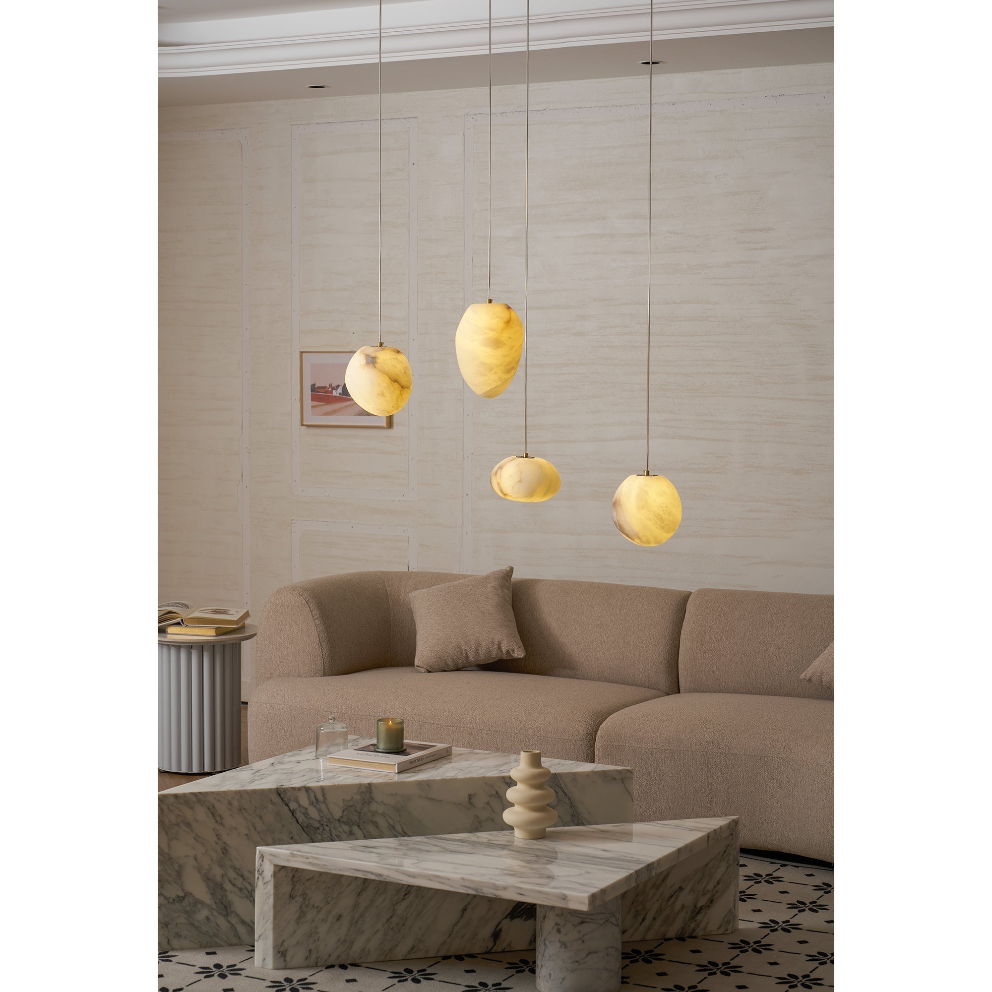 Nivisaya Pebbles Alabaster Pendant Lamp