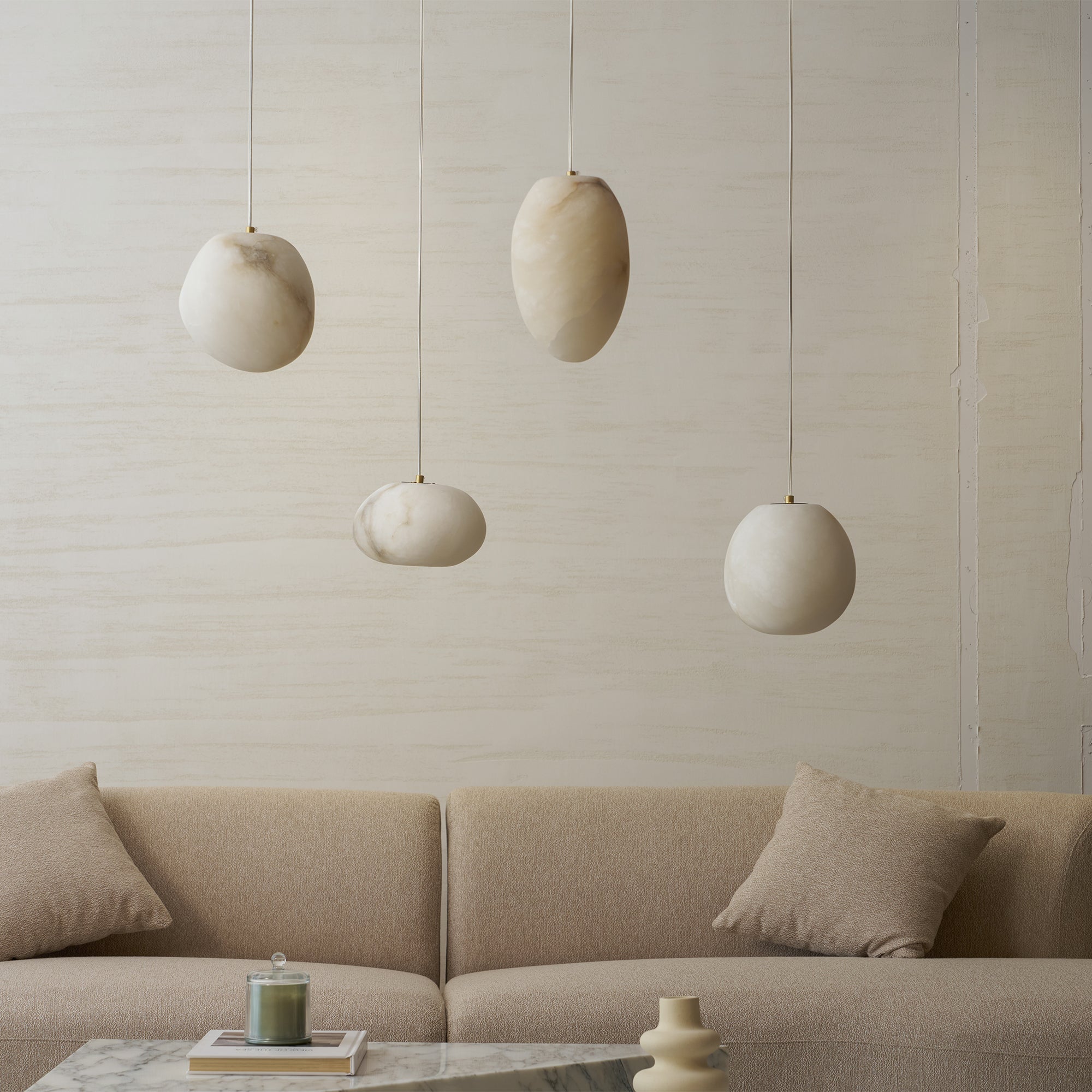 Nivisaya Pebbles Alabaster Pendant Lamp