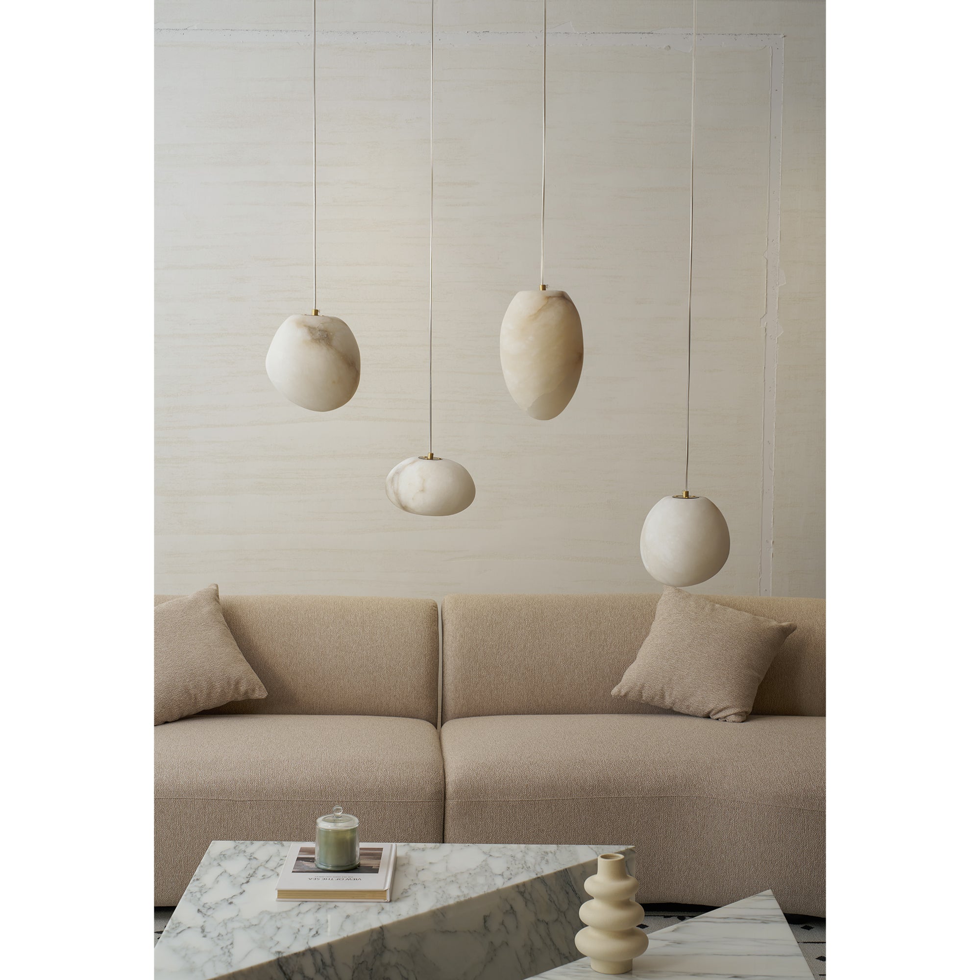 Nivisaya Pebbles Alabaster Pendant Lamp