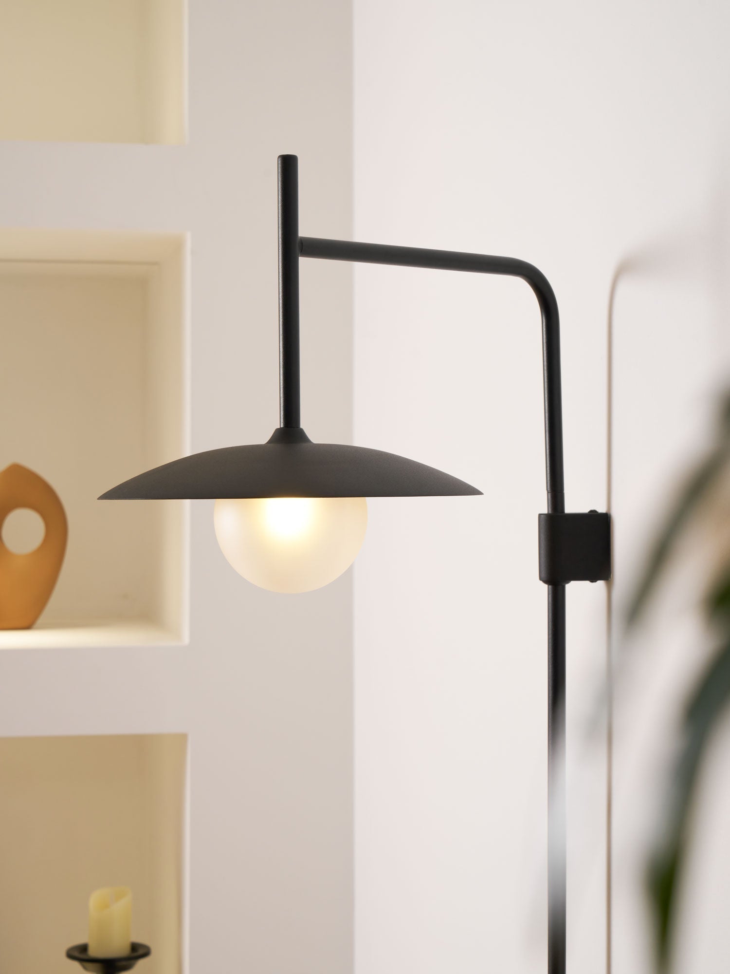 Paxon Swing Arm Plug-in Glass Wall Lamp
