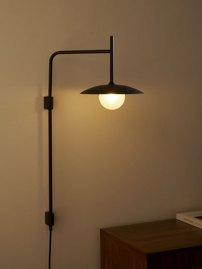 Paxon Swing Arm Plug-in Glass Wall Lamp
