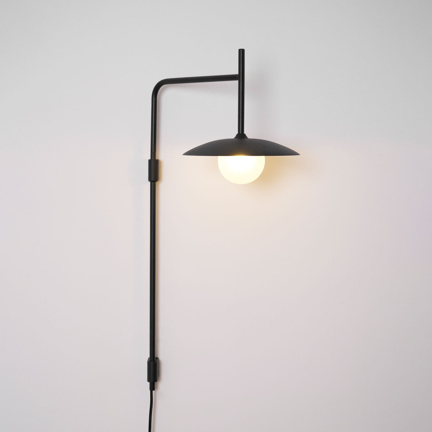 Paxon Swing Arm Plug-in Glass Wall Lamp
