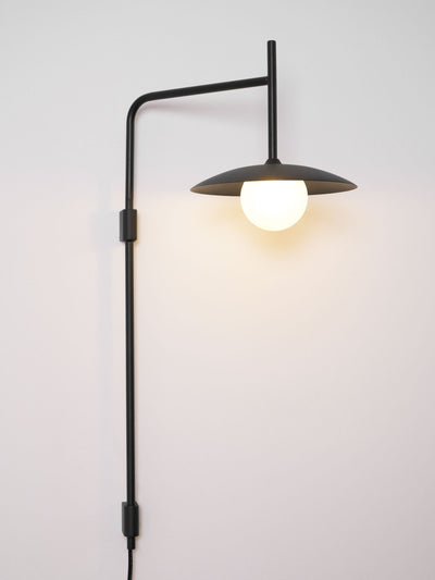 Paxon Swing Arm Plug-in Glass Wall Lamp