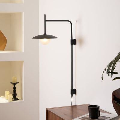 Paxon Swing Arm Plug-in Glass Wall Lamp