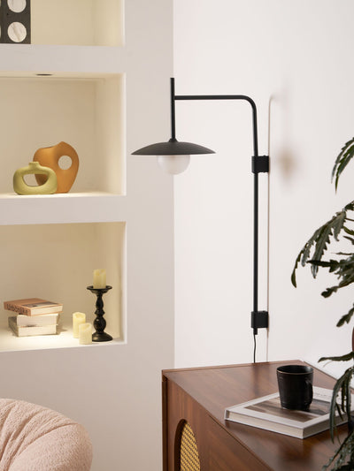 Paxon Swing Arm Plug-in Glass Wall Lamp