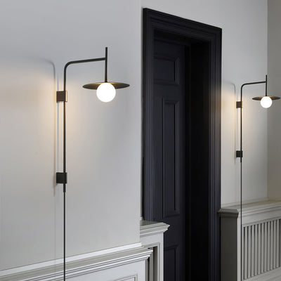 Paxon Swing Arm Plug-in Glass Wall Lamp