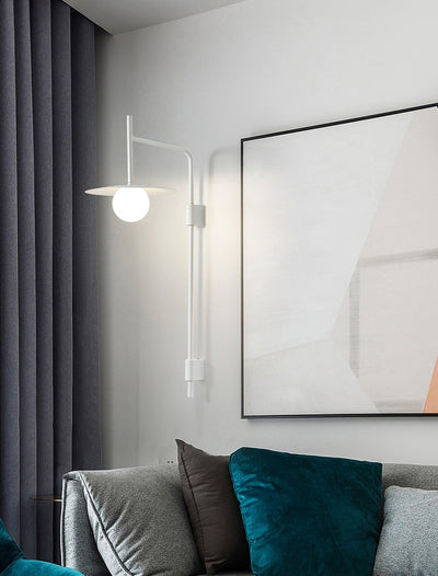 Paxon Swing Arm Plug-in Glass Wall Lamp