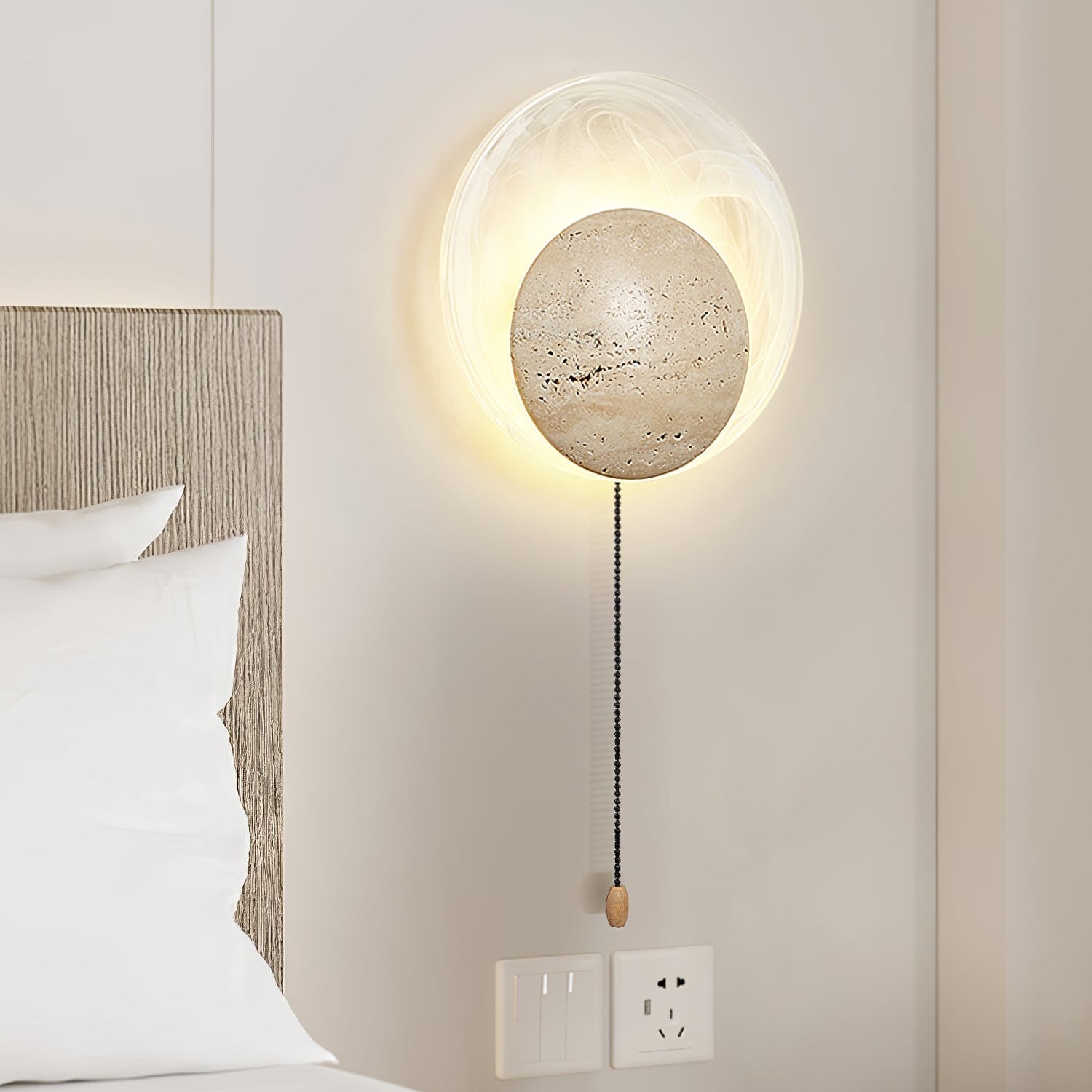 Serinette Orin Travertine Wall Lamp