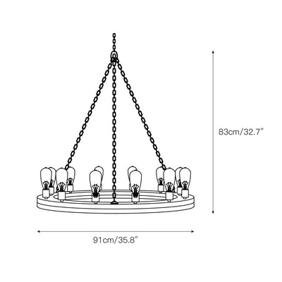Rinorena Wood Chandelier