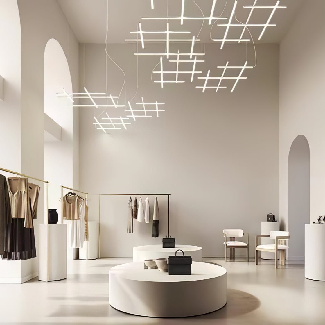 Caelian Geometric Linear Grid Pendant Lamp