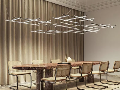 Caelian Geometric Linear Grid Pendant Lamp