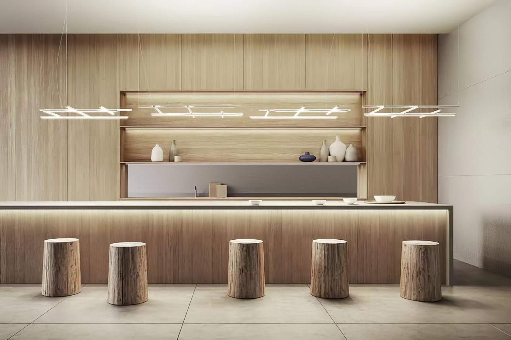 Caelian Geometric Linear Grid Pendant Lamp