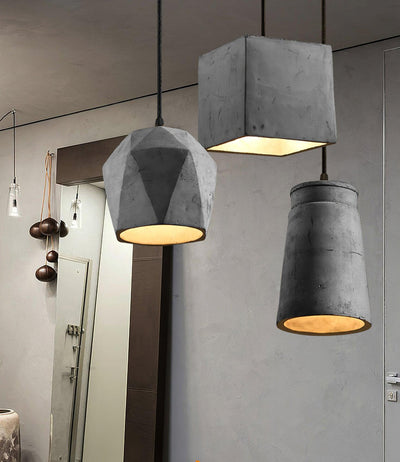 Geo Industrial Cement Pendant Light