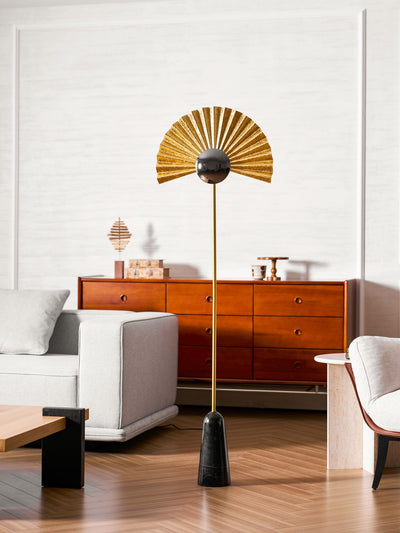 Solvaar Gilded Fan Floor Lamp