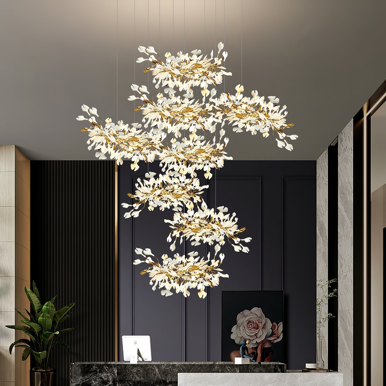 Eurzoris Gingko Leaf Chandelier