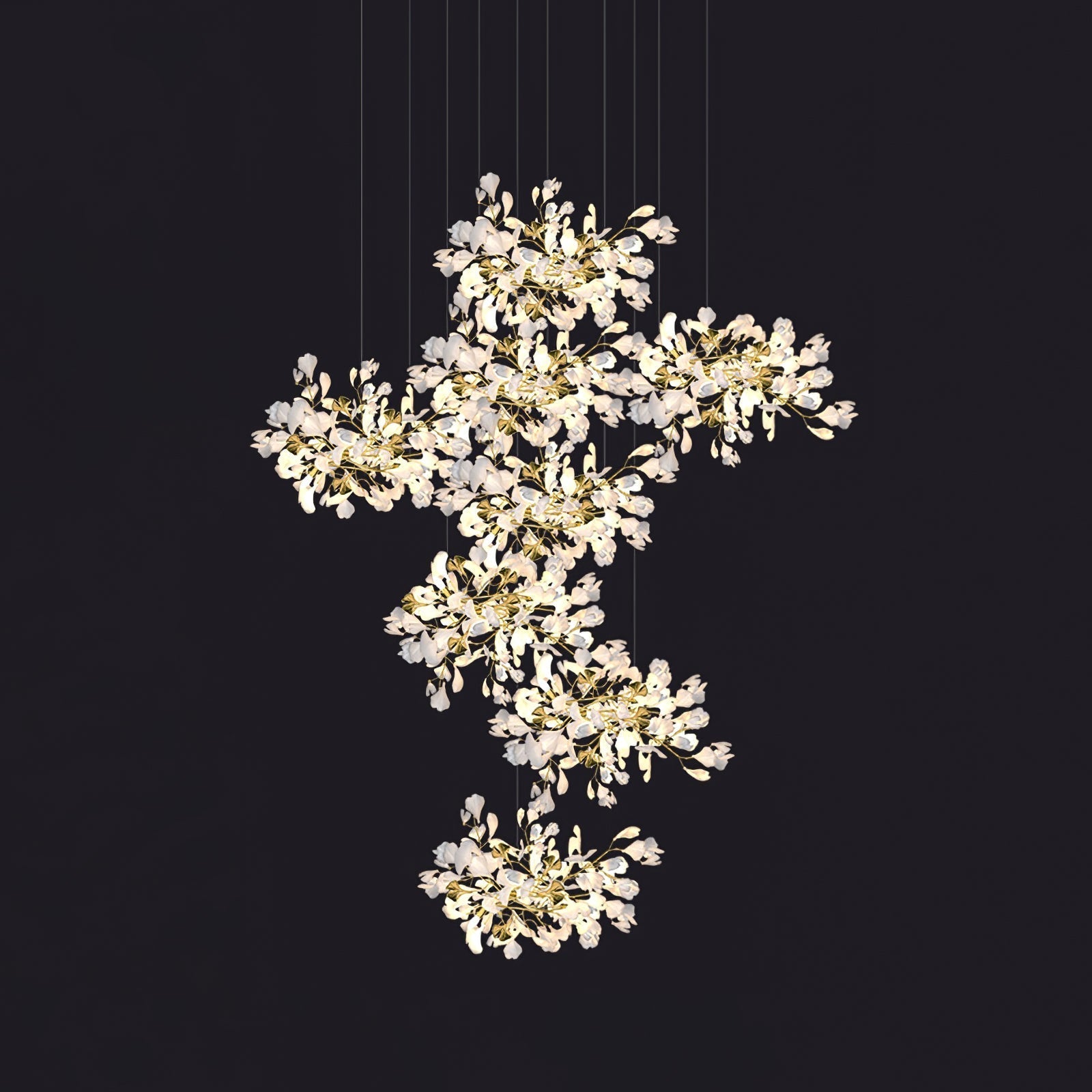 Eurzoris Gingko Leaf Chandelier