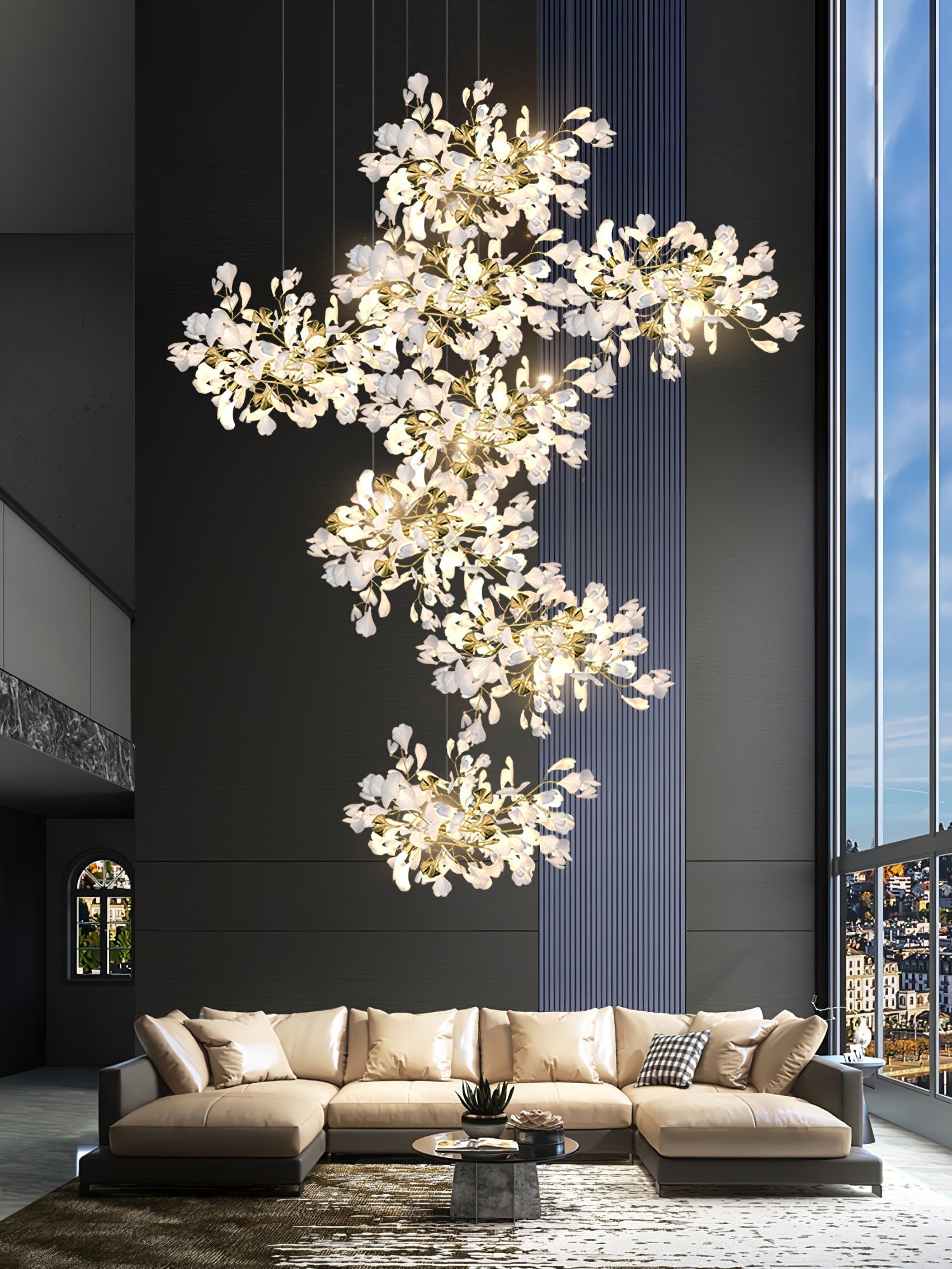 Eurzoris Gingko Leaf Chandelier